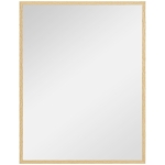 HOMCOM Espejo de pared rectangular 90x70 cm, marco de madera, ideal para baño, sala de estar o dormitorio, natural