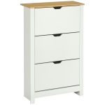 HOMCOM Raft pentru pantofi cu 3 compartimente, capacitate 18 perechi, 72x26x112 cm, alb + maro