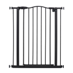 PawHut Barieră de securitate pentru câini extensibilă 74-80 cm închidere automată fixare cu presiune fără găurire negru