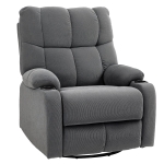 HOMCOM Scaun de relaxare cu suport pentru picioare, scaun de așezare, drehbar, până la 150 kg, cadru din oțel, 88x96x108cm, Gri inchis