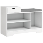 HOMCOM Mobilier și banc pentru pantofi 1 sertar și 3 compartimente, capacitate 5 perechi MDF, 76,5L x 30A x 52Î cm