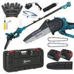 Outsunny Mini troncăouă uzdingțăță 8 polec 6000mAh 580W elăguęu un fil pour branches și jardin perche telescopique bleu