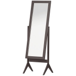 HOMCOM Oglindă pe Podea Oglindă Mare Inclinabilă pentru Dressing Camera dim. 47L x 46l x 148H cm din Lemn Maro Închis