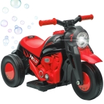 AIYAPLAY Motocicletă electrică pentru copii 2-5 ani, 3 roți, 6 V, 3 km/h, cu funcție de bule, efecte luminoase și sonore, roșu