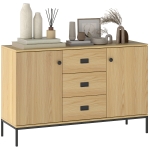 HOMCOM Bufet de depozitare 2 sertare raft reglabil 3 sertare stil contemporan - dim. 120L x 39,5l x 77H cm