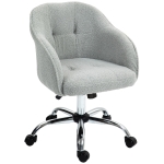 HOMCOM Scaun de birou, fotoliu de birou ergonomic, înălțime reglabilă, șezut și spătar umplute, gri