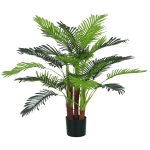HOMCOM Palmier Artificiel H.1 m Arbore Artificial Trunchi Ramuri Lichen Frunze Mare Realism Ghiveci Inclus