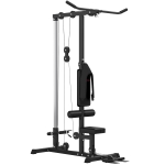 SPORTNOW Máquina de Musculação Estação de Treino com Assento Ajustável para Treino Carga Máxima 100 kg 140x108x197 cm Preto