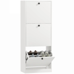 Mobilier pentru pantofi HOMCOM, 3 sertare, pentru pana la 12 perechi de pantofi, PAL, Alb