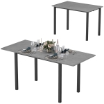 HOMCOM Masă de dining extensibilă masă de bucătărie design modern cu blat mare 6 persoane cadrul din oțel gri închis