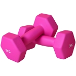 SPORTNOW Set de 2 gantere hexagonale cu mâner antiderapant pentru antrenament acasă, 2 x 3 kg, roz