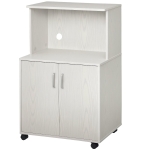 HOMCOM Cărucior cărucior cuptor cu microunde dulap 2 uși - dim. 60,4L x 40,3l x 97H cm - alb