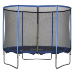 HOMCOM Trambulin cu Plasă de Siguranță, pentru Interior și Exterior, până la 113,6 kg, Ø305 x 248H cm, Albastru Negru