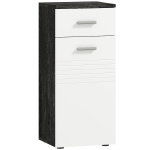 kleankin Mobile Bagno con Cassetto e Armadietto in Legno, 35x30x77.5cm, Bianco e Nero