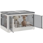 HOMCOM Cutie de depozitare pliabilă și empilabilă 99L din plastic cu capac și 4 roți, acces la 5 laturi, alb