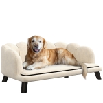 PawHut Canapea câine pat pentru câine pisică design contemporan sub formă de scoică dim. 98L x 60l x 35H cm pernă pufoasă catifea verde