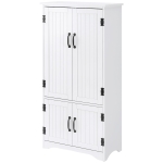 HOMCOM Bufet de bucătărie cămară de bucătărie contemporană multi-spații de depozitare 2 dulapuri 3 rafturi MDF panouri particule alb