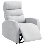 HOMCOM Fotoliu relaxant reglabil cu suport pentru picioare, fotoliu tapițat modern, Gri deschis