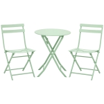 Outsunny Set de Mobilier de Grădină pentru 2 Persoane Masă Bistrou cu 2 Scaune pentru Curte Grădină Pliabil Verde