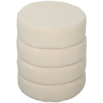 HOMCOM Taburet, rotund, teddy-fleece, până la 120kg, Φ40x45H cm, Bej
