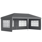Outsunny Tonelă pop-up pliabilă - cort pentru recepții - 3 x 6 m 3 laturi demontabile gri