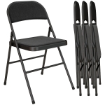 HOMCOM Lot de 4 scaune pliante scaune de masă portabile cadru din oțel 45 x 46 x 78 cm negru