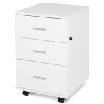 HOMCOM Corp de Birou Depozitare Birou pe Roți 3 Sertare Blocabile 40 x 40 x 61,5 cm Alb