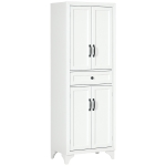 HOMCOM Bufet înalt armoire de cuisine 4 uși 2 dulapuri si 1 sertar central inaltime 170 cm cu raft reglabil alb