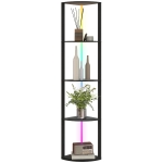 HOMCOM Lampa LED de Podea cu 5 Nivele, Reglabilă, cu Raft, Schimbare de Culori RGB, Telecomandă