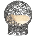 PawHut Coș pentru pisici, Cuib pentru pisici cu Pernă, 2 piese, 50 cm x 50 cm x 60 cm, Crem + Maro