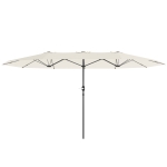 Outsunny Umbrelă dublă 436 x 260 cm, Protecție UV, Umbrelă de oțel cu manivelă, Ovală Bej