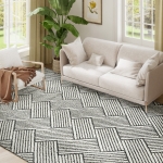 HOMCOM Covor salon 230 x 160 cm fibra scurtă lavabil în mașină hipoalergenic pentru sufragerie, dormitor, birou, gri