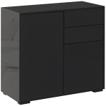HOMCOM Dulap de Depozitare cu 2 Sertare, 2 Uși, cu Centură de Siguranță, 79 x 36 x 74 cm, Negru