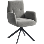 HOMCOM Fotoliu tapitat, fotoliu accente, design modern, rotativ, până la 120 kg, Gri închis
