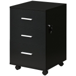 Vinsetto Dulap de Birou Depozitare Birou pe Rotile 3 Sertare Încuiabile 40 x 40 x 61,5 cm Negru