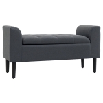 HOMCOM Bancă de Scaun cu Depozitare, Bancă Tapitată cu Aspect de In, Picioare de Lemn, Bancă de Pat cu Capacitate de încărcare de până la 130 kg, pentru Sufragerie Dormitor Hol, 116 x 44 x 58 cm Gri Închis