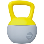 SPORTNOW Kettlebell 10 kg haltère cu mâner antiderapant pentru fitness musculație cardio, gri și galben