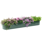 Outsunny Ghiveci înalt pătrat pentru grădină, din oțel modular, pentru legume, plante și flori, 240x62x30 cm