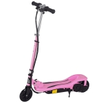HOMCOM Scuter Electric Pliabil pentru Copii de 7-14 Ani Máx. 50 kg Scooter cu Viteză Max. 12 km/h Înălțime Ajustabilă Buton Pornire și Frâne 75x36x82-93 cm Roz