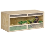 PawHut Terrariu din lemn OSB pentru reptile cu ușă glisantă din sticlă - 120 x 50 x 50 cm natural