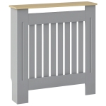HOMCOM Cubier pentru Radiator din MDF pentru Living Dormitor Hol 78x19x83 cm Gri și Stejar