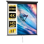 HOMCOM Ecran de proiecție TV și Home Cinema de 99 de inci, video proiector 1:1 4K HD, 178L x 178H cm