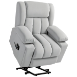 HOMCOM Fotoliu de ridicare electric, Material moale și catifelat, Conectori USB