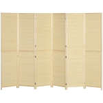 HOMCOM Biombo em Madeira de Bambu 6 Painéis 270x180 cm Separador de Ambientes Divisória de Separação Dobrável Natural