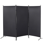 HOMCOM Paravan 3 panouri dim. 2,53L x 0,5l x 1,82H m Store lateral Ecran de protecție paravan pe suport metal Poliester
