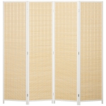 HOMCOM Paravent din lemn separator de cameră cloison de separare pliabil 4 panouri 180 x 180 cm lemn natural