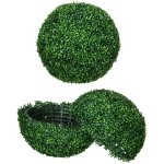 HOMCOM Lot de 2 boules de buis artificielles de 50 cm décoration pour intérieur ou extérieur vert
