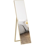 HOMCOM Oglindă rectangulară de podea pentru vestiar, living, baie, hol 40 x 47 x 147 cm natural