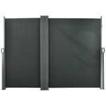Outsunny Duplo Toldo Lateral Biombo Tela Retrátil 6x1,80 m Poliéster Anti-UV Cinza