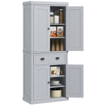 HOMCOM Dulap de bucătărie bufet cu multiple spații de depozitare, rafturi reglabile, 4 uși și sertar mare 76,2 x 40,2 x 183 cm gri